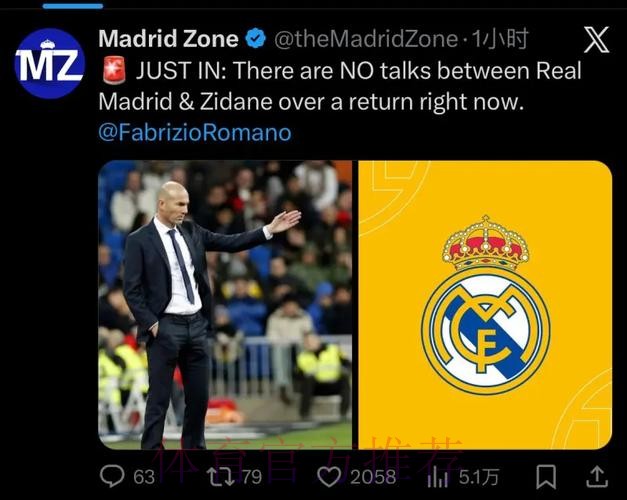 罗马诺：目前皇马未与齐达内商谈回归执教